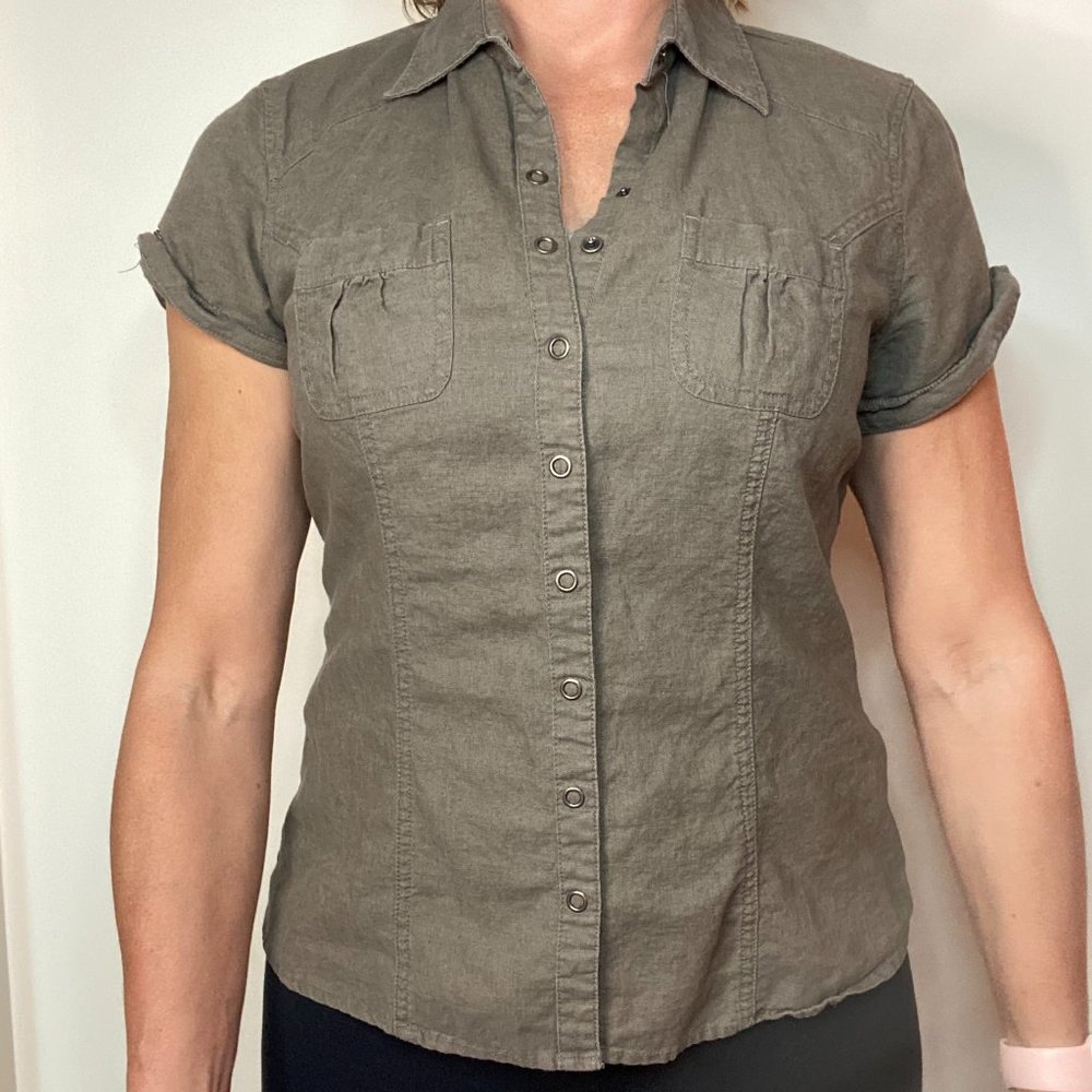 Blouse, tan/army green colour